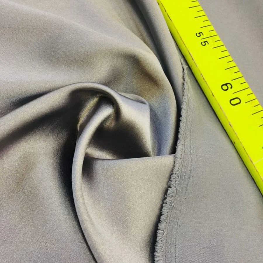 Metalik Gri Asetat Saten Kumaş 10