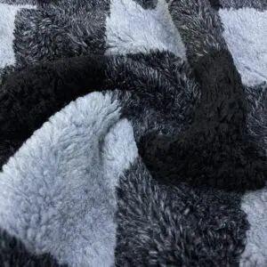 Gri Kare Desen Welsoft Kumaş 22