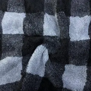 Gri Kare Desen Welsoft Kumaş 22