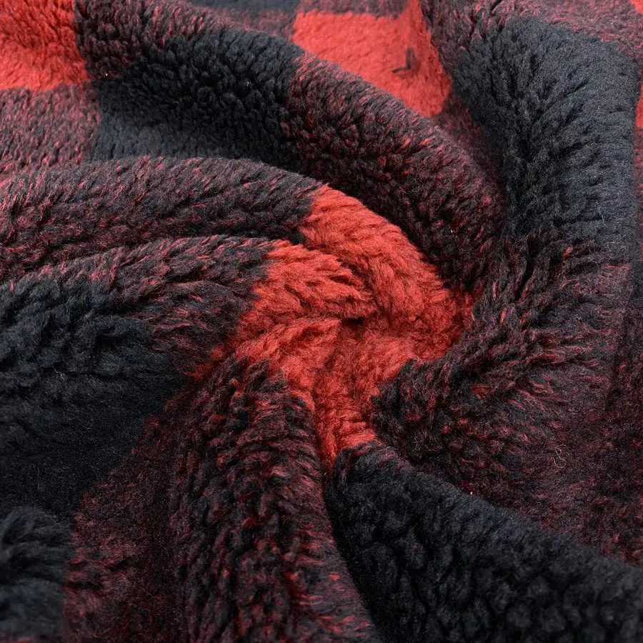 Kırmızı Kare Desen Welsoft Kumaş 23