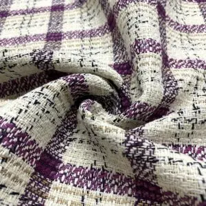 Beyaz Ekose Şanel Kumaş 128