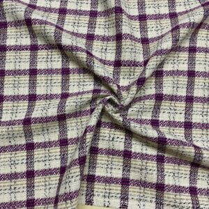 Beyaz Ekose Şanel Kumaş 128