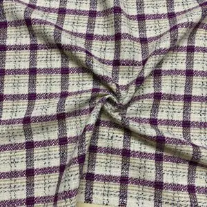 Beyaz Ekose Şanel Kumaş 128