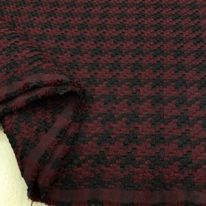 Bordo Kazayağı Desenli Poliviskon Şanel Kumaş 142