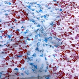 Çıtır Çiçek Desenli İpek Vual Kumaş 87