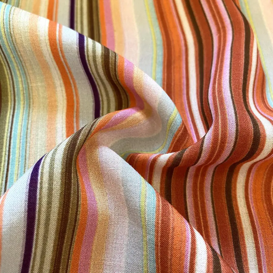 Çizgili Pamuk Viskon Kumaş 375