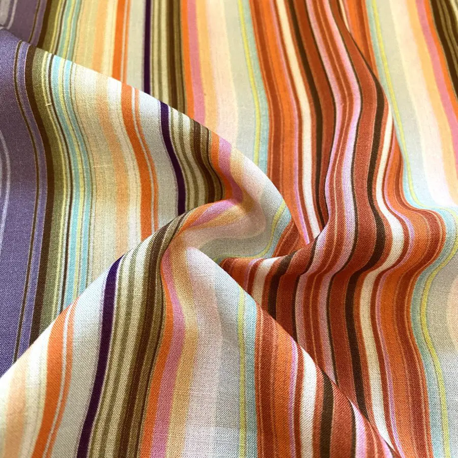 Çizgili Pamuk Viskon Kumaş 375