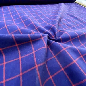 Ekose Desenli Pamuk Poplin Kumaş 88