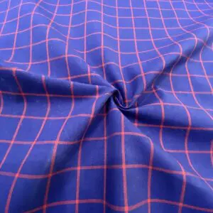 Ekose Desenli Pamuk Poplin Kumaş 88