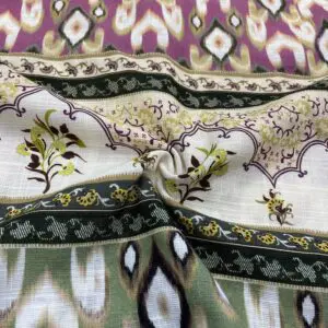 Etnik Desenli Ham Keten Kumaş Etnik Desenli Ham Keten Kumaş