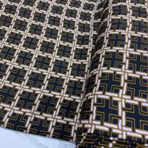 Geometrik Desenli İpek Viskon Kumaş 397
