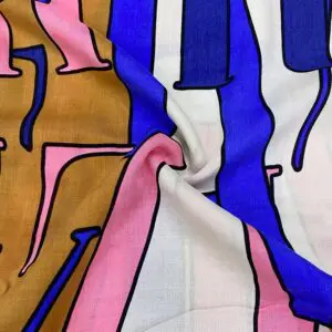 Geometrik Desenli İpek Vual Kumaş 55