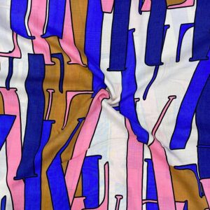 Geometrik Desenli İpek Vual Kumaş 55