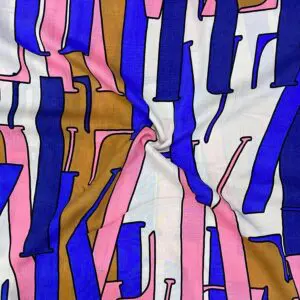 Geometrik Desenli İpek Vual Kumaş 55