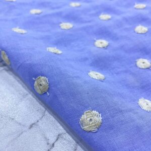 İşlemeli Ponpon Desenli Vual Kumaş 41