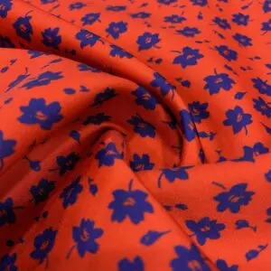 Kırmızı Çıtır Desenli İpek Saten Kumaş 104