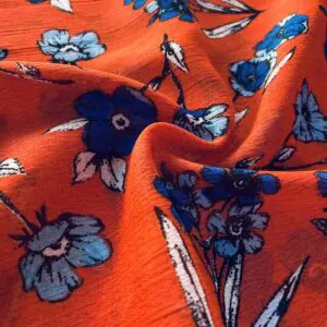 Kırmızı Çiçek Desenli Şifon Kumaş 96 Kırmızı Çiçek Desenli Şifon Kumaş 96