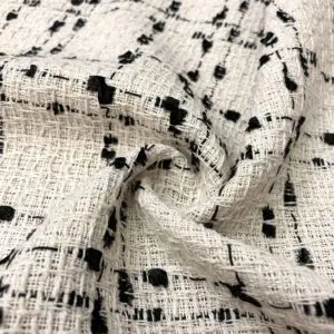 Krem Üzerine Siyah Ekose Şanel Kumaş 99 Krem Üzerine Siyah Ekose Şanel Kumaş 99