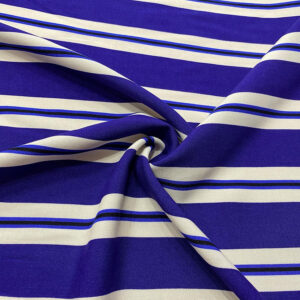 Lacivert Çizgili Pamuk Viskon Kumaş 502