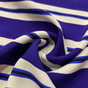 Lacivert Çizgili Pamuk Viskon Kumaş 502