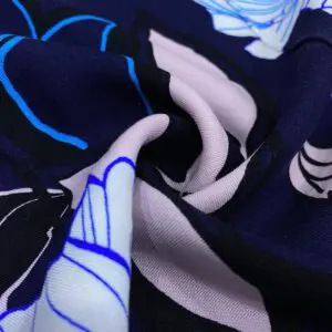 Lacivert Desenli Pamuk Viskon Kumaş 475