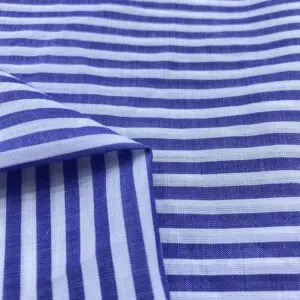 Mavi Çizgili İpek Vual Kumaş 101