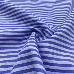 Mavi Çizgili İpek Vual Kumaş 101