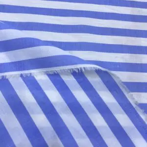 Mavi Çizgili İpek Vual Kumaş 63