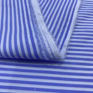 Mavi Çizgili Pamuk Poplin Kumaş 119