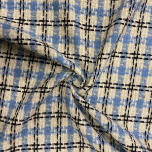 Mavi Detaylı Geometrik Desenli Şanel Kumaş 118