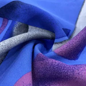 Mavi Egzotik Desenli Pamuk Viskon Kumaş 504 Mavi Egzotik Desenli Pamuk Viskon Kumaş 504