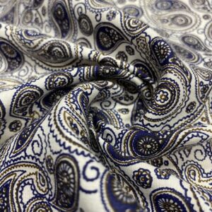 Mavi Şal Desenli Tensel Poplin Kumaş 151