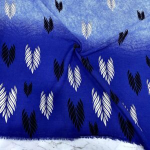 Mavi Sulu Desenli Viskon Kumaş 299