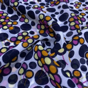 Mor Geometrik Desenli Şifon Kumaş 146