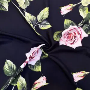 Özel Gül Desenli Jorjet Krep Kumaş 07 Özel Gül Desenli Jorjet Krep Kumaş 07