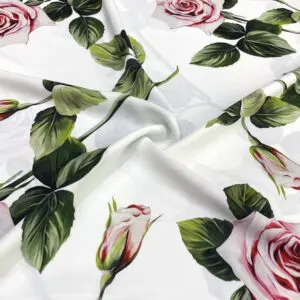 Özel Gül Desenli Jorjet Krep Kumaş 08