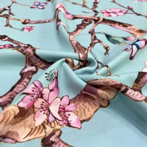 Özel İlkbahar Desenli Jorjet Krep Kumaş 12