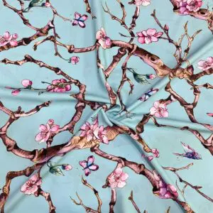 Özel İlkbahar Desenli Jorjet Krep Kumaş 12