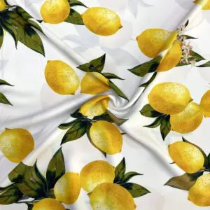 Özel Limon Desenli Jorjet Krep Kumaş 17