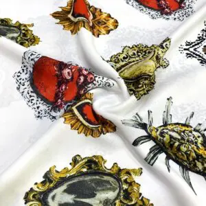 Özel Tasarım Desenli Jorjet Krep Kumaş 33