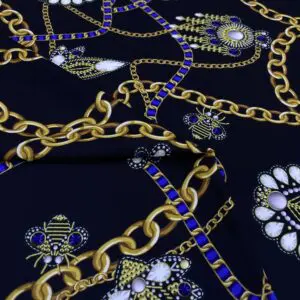 Özel Zincir Desenli Jorjet Krep Kumaş 39