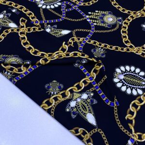 Özel Zincir Desenli Jorjet Krep Kumaş 39