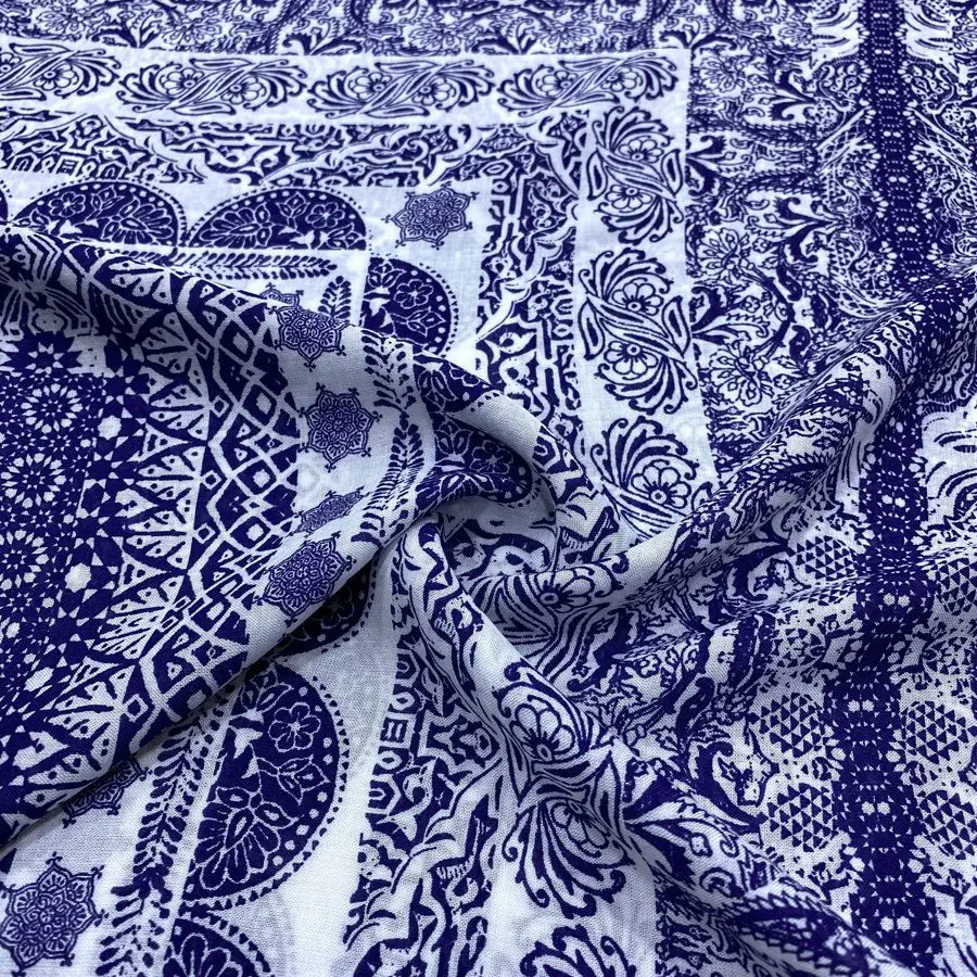 Patchwork Desenli İpek Viskon Kumaş 400