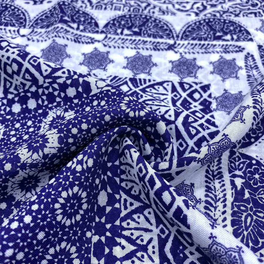 Patchwork Desenli İpek Viskon Kumaş 400