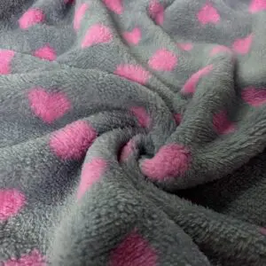 Pembe Kalp Desenli Welsoft Kumaş 34 Pembe Kalp Desenli Welsoft Kumaş 34