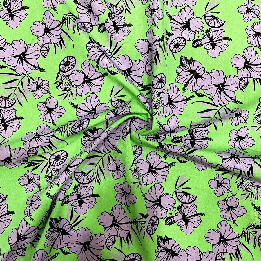 Pudra Çiçekli Pamuk Poplin Kumaş 138