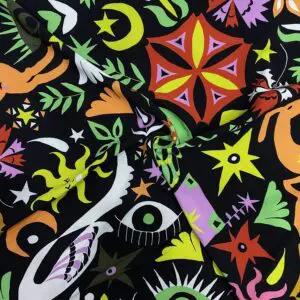 Rengarenk Desenli Pamuk Viskon Kumaş 457 Rengarenk Desenli Pamuk Viskon Kumaş 457