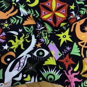 Rengarenk Desenli Pamuk Viskon Kumaş 457