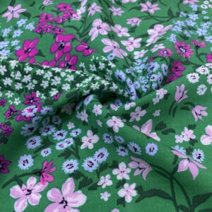 Renkli Çiçekli Pamuk Viskon Kumaş 481