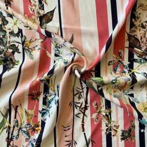 Renkli Çiçekli Pamuk Viskon Kumaş 471